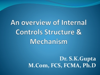 An overview of Internal Controls Structure &amp; Mechanism