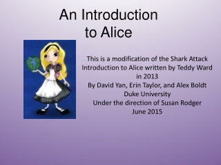 An Introduction to Alice