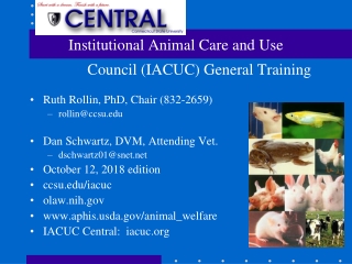 Institutional Animal Care and Use Council (IACUC) General Training