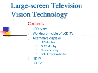 Large-screen Television Vision Technology