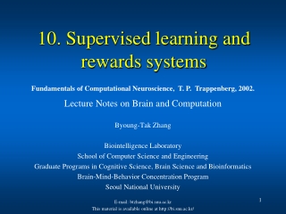 10. Supervised learning and rewards systems