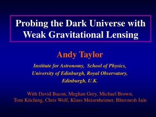 Probing the Dark Universe with Weak Gravitational Lensing