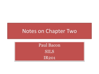 Notes on Chapter Two