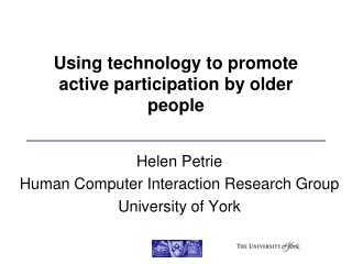 Using technology to promote active participation by older people
