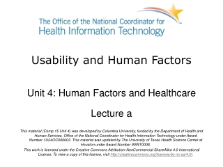 Usability and Human Factors