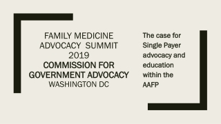 Family Medicine Advocacy Summit 2019 Commission for Government Advocacy Washington DC