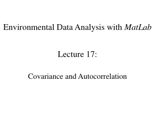 Environmental Data Analysis with MatLab