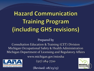 Hazard Communication Training Program (including GHS revisions)