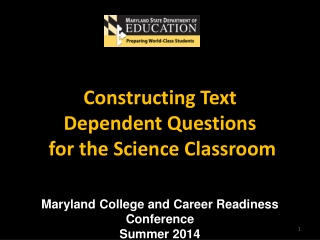 Maryland College and Career Readiness Conference Summer 2014