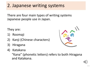 2. Japanese writing systems