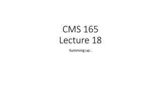 CMS 165 Lecture 18