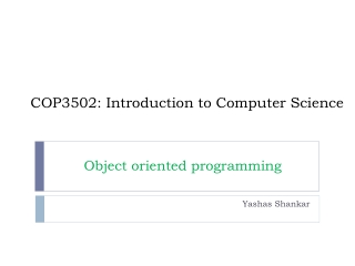 COP3502: Introduction to Computer Science