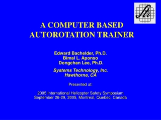 A COMPUTER BASED AUTOROTATION TRAINER