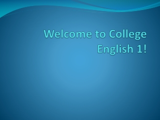 Welcome to College English 1!