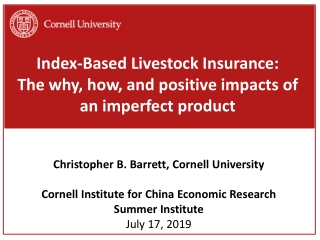 Index-Based Livestock Insurance: The why, how, and positive impacts of an imperfect product