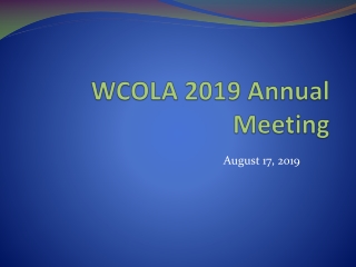 WCOLA 2019 Annual Meeting