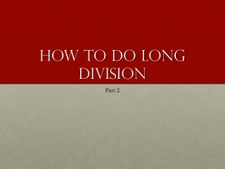 How to do Long Division