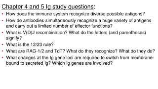 Chapter 4 and 5 Ig study questions :