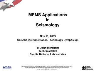 MEMS Applications in Seismology