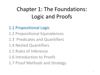 Chapter 1: The Foundations: Logic and Proofs