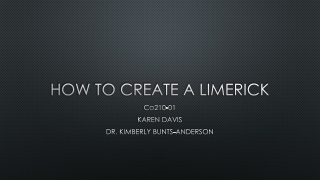 HOW TO CREATE A LIMERICK