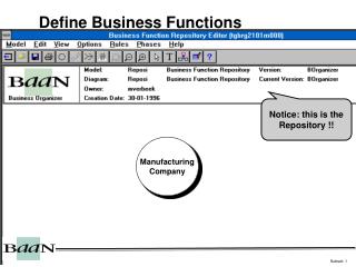 Define Business Functions