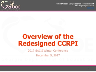 Overview of the Redesigned CCRPI