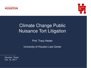 Climate Change Public Nuisance Tort Litigation