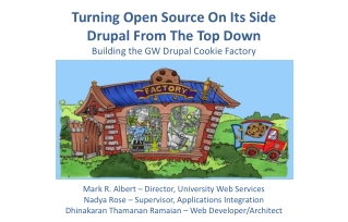 Turning Open Source On Its Side Drupal From The Top Down Building the GW Drupal Cookie Factory