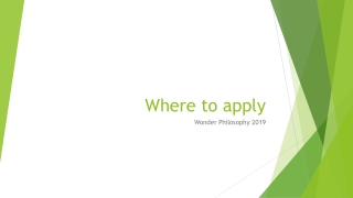 Where to apply