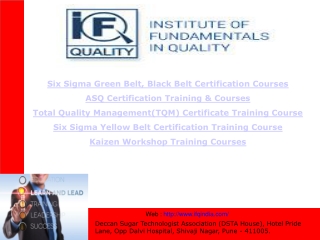 Six Sigma Green Belt, Black Belt Certification Courses ASQ Certification Training &amp; Courses