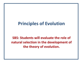 Principles of Evolution