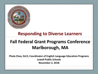 Fall Federal Grant Programs Conference Marlborough, MA