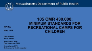 105 CMR 430.000 : Minimum Standards for Recreational Camps for Children