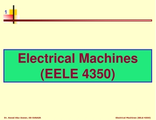 Electrical Machines (EELE 4350)