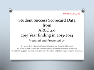 Student Success Scorecard Data from ARCC 2.0 2015 Year Ending in 2013-2014