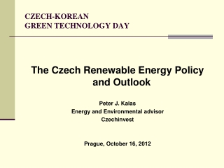 CZECH-KOREAN GREEN TECHNOLOGY DAY