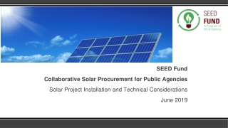 SEED Fund Collaborative Solar Procurement for Public Agencies