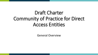 Draft Charter Community of Practice for Direct Access Entities