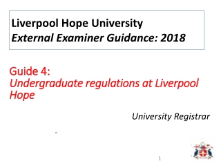 Guide 4: Undergraduate regulations at Liverpool Hope