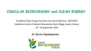 C IRCULAR BIOECONOMY and CLEAN ENERGY