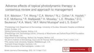Adverse effects of topical photodynamic therapy: a consensus review and approach to management