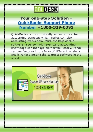 Your one-stop Solution – QuickBooks Support Phone Number 1800-329-0391