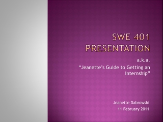 SWE 401 Presentation