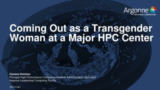 Coming Out as a Transgender Woman at a Major HPC Center