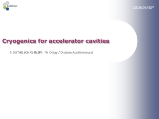 Cryogenics for accelerator cavities