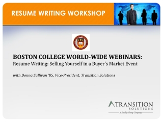 RESUME WRITING WORKSHOP