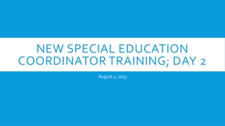 New Special Education Coordinator Training; day 2