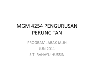 MGM 4254 PENGURUSAN PERUNCITAN