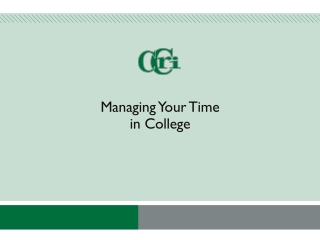 Managing Your Time in College